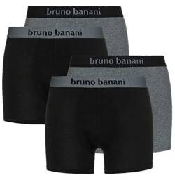 bruno banani ® Herren Shorts, 4er Set Retroshorts, 2x2er Pack Pants, (S,M,L,XL,XXL), versch. Farben (Large, Schwarz/Grau (1782)) von bruno banani