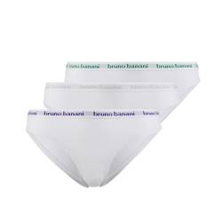 bruno banani Damen Rios Flooding - Moderne Rio-Slips mit Logo im Stoffgummibund, Perfekter Halt, atmungsaktive Baumwolle, optimale Passform, Größe XS-XL (3 Stück) weiß lila/grün/Silber Lurex, L von bruno banani