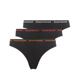 bruno banani Damen Strings Flooding - Stilvolle Unterwäsche in sportlichem Design, bequemer Bund mit Logo, Perfekter Halt, atmungsaktive Baumwolle, Größe XS-XL (3 Stück) von bruno banani