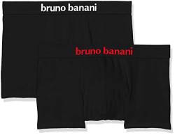 bruno banani - Flowing - Short - 2er Pack (4 Schwarz (Rot/Weiß)) von bruno banani