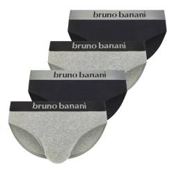bruno banani - Flowing - Sportslip/Unterhose - 4er Pack (S Schwarz/Grau Melange) von bruno banani