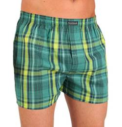 bruno banani Herren Boxershorts Unterhose Cotton (S, Petrol/Navy/Gelb Karo(2109)) von bruno banani