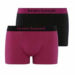 Bruno Banani Herren Flowing Boxershorts, Fuchsia//schwarz, XL (2er Pack) von bruno banani