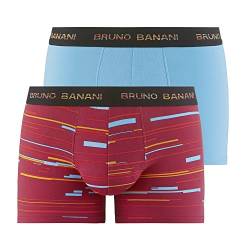 bruno banani Herren Short 2Pack Connect Unterwäsche, rot Print//türkisblau, M von bruno banani