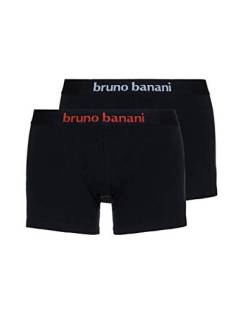 bruno banani Herren Short 2er Pack Flowing Boxershorts, Schwarz (schwarz/weiß/schwarz/rot 1936), Large von bruno banani