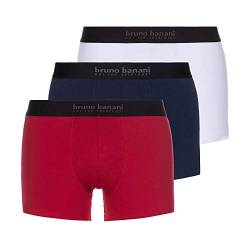 bruno banani Herren Short 3er Pack Energy Cotton Boxershorts, Mehrfarbig (Rot//Navy//Weiß 2754), Large (Herstellergröße: L) von bruno banani