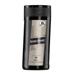 bruno banani Man 3-in-1 Shower Gel für Männer mit klassisch-maskulinem Amber-Fougère-Duft, 250 ml von bruno banani