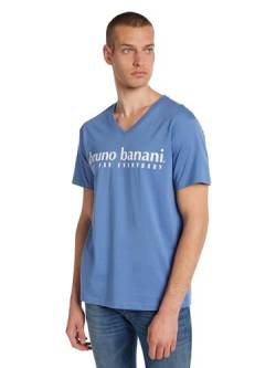 bruno banani T-Shirt mit V-Ausschnitt und Logo, Battle, Blau, L von bruno banani
