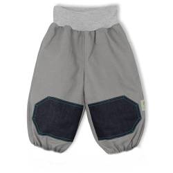 bubble.kid berlin - Baby Mädchen Jungen Unisex Hose Pumphose, Krabbel Hose - robuster Baumwoll Canvas, Knieschoner, elastisches bequemes Bauch Bündchen (86-92 (1-2 Jahre), hellgrau) von bubble.kid berlin