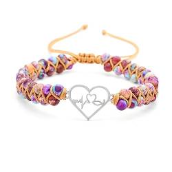 budiniao Armbänder Mode beliebt verstellbare Perlen Herz Armband String Armband Charme Schmuck Liebhaber Zubehör Geschenk, drei"tausend"zwei von budiniao