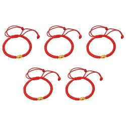 budiniao Armbänder Verstellbarer Faden Rote Liebe Glücksknoten Armband Handgemachte Seil Armreifen Charme Schmuck Liebhaber Zubehör, 1 (5 Stück) von budiniao