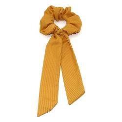 budiniao Band Stirnband für Vintage Liebhaber – einzigartiges und stilvolles kleines, frisches langes Haarband aus Polyester im Vintage Stil, 142O Einfarbiges Gelb von budiniao