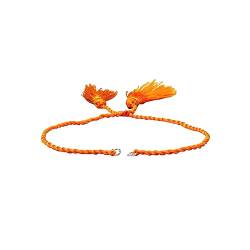 budiniao Baumwollseil Quasten Armband tragbar handgefertigt einfarbig Ersatz stilvolle Erwachsene Kinder Armreif Geburtstagsgeschenk, Orange von budiniao
