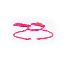 budiniao Baumwollseil Quasten Armband tragbar handgefertigt einfarbig Ersatz stilvolle Erwachsene Kinder Armreif Geburtstagsgeschenk, Rosa von budiniao