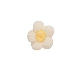budiniao Brosche Strickapplikation Handgemachte Blumen Aufnäher Selbstmontage Zubehör Accessoires Kleidung Schmuck Ornamente, Weiß, ohne Brosche von budiniao