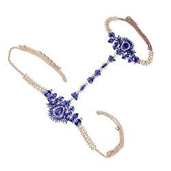 budiniao Kristallkörperkette Modische Taillenkette Funkeln Zarte Halsketten Frauen Party Zubehör Geburtstag Weihnachten, Blau von budiniao