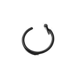 budiniao Lippenring aus Titanstahl, rund, Clip, durchbohrt, rund, Anhänger für Frauen, Creolen, Manschetten Piercing, Unisex Körper, Schwarz, 1.0 * 8mm von budiniao