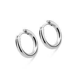 budiniao Männer Ohrring Clip Ohren Dekoration Stilvolle Volltonfarbe Non piercing Clip on Ohr Manschette Mode Accessoire Geschenk Männer Schmuck Anhänger, Silber, 12mm von budiniao