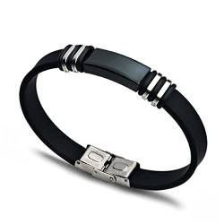 budiniao Mann Armband Schmuckzubehör Metallarmband Rostfrei Süßes Geschenk Anhänger Bands Unisex Geburtstagsgeschenke Festigkeit, Schwarz von budiniao