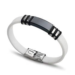 budiniao Mann Armband Schmuckzubehör Metallarmband Rostfrei Süßes Geschenk Anhänger Bands Unisex Geburtstagsgeschenke Festigkeit, Weiss von budiniao