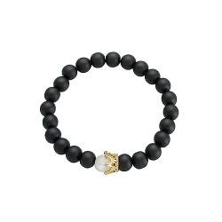 budiniao Mode Paare Armbänder Elastische Bunte Glasperlen Herren Armband Einzigartige Für Energie Buddha Perlen Zarter Damenschmuck für Yoga, Schwarz von budiniao