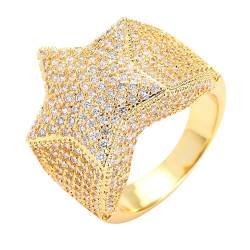 budiniao Modischer Ring für Männer und Frauen. Neueste Trends bei Fingerringen. Modische Ringe. Kupfer Moderinge für Damen, Gold, elf von budiniao