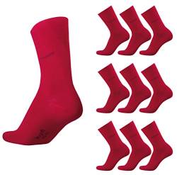 bugatti Basic Mens Socks 9er Pack 6703 440 rio red rot Strumpf Socken, Size:39-42 von bugatti