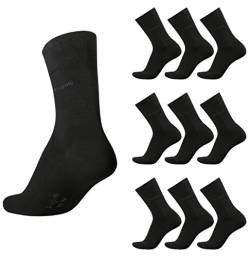 bugatti Basic Mens Socks black 9er Pack 6703 schwarzer Strumpf 9 Paar Socken Spar-pack Mehrpack 39-46, SockSizes:39-42 von bugatti
