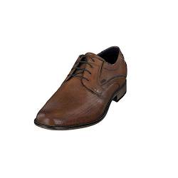 bugatti Business Halbschuh aus Leder, Derby mit Hand Finish und Perforation, Braun, 41 EU von bugatti