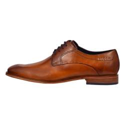 bugatti Business Halbschuh aus Leder, Derby mit Two-Tone-Finish und softer Innensohle, Cognac, 41 EU von bugatti