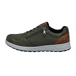 bugatti Casual Sneaker mit Reißverschluss, strapazierfähige Laufsohle, Dark Green, 40 EU von bugatti