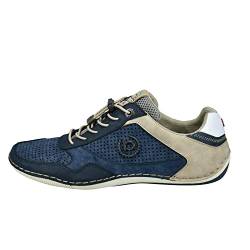 bugatti Casual Sneaker mit flexibler Sohle, Schnürschuh mit Memory Foam, elastische Schnürsenkel, Dark Blue Blue, 42 EU von bugatti