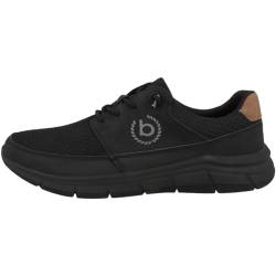 bugatti Sneaker aus Mesh, amtungsaktiver Turnschuh, elastische Schnürsenkel, Schwarz, 40 EU von bugatti