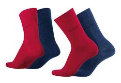 bugatti Herren Socken 4er Pack uni basic Farben rot, indigo melange, Size:39-42, Farben:red/ind von bugatti