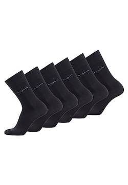 bugatti Herren Socken - Baumwollsocken Herren 43-46 für Alltag und Freizeit - 6 Paar Basic Herren-Socken in black von bugatti