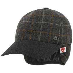 bugatti Primaloft Check Cap mit Ohrenklappen Basecap Baseballcap Wintercap (58 cm - grau) von bugatti
