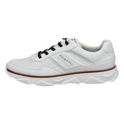 bugatti Sportlicher Sneaker mit Memory Foam, elastische Schnürsenkel, Weiß, 40 EU von bugatti