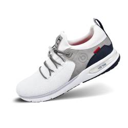 bugatti Sportlicher Sneaker mit Memory Foam im sportlichen Design, elastische Schnürsenkel, atmungsaktiv, Weiß, 41 EU von bugatti