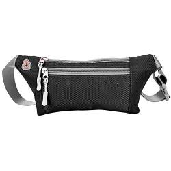 Gürteltasche, atmungsaktive, verstellbare Hüfttasche für Laufen, Wandern, Reisen, Workout(Schwarz) von buhb