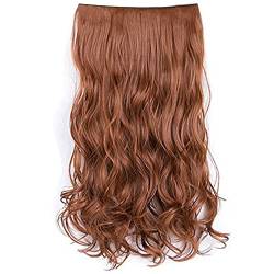 Haarverlängerung, Synthetische Matte Perückenverlängerung Curly Wave für Partys für Frauen (Goldbraun) von buhb