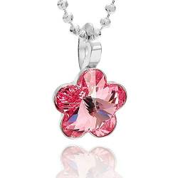 butterfly Kinderkette Mädchen Hals-Kette Silber 925 Swarovski Elements Blume Anhänger rosa längen-verstellbar Ökologische Verpackung Einschulung Geschenk von butterfly