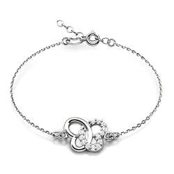 butterfly Mädchen Armkette Silber 925 Schmetterling Klar Längen-verstellbar Geschenkverpackung Firmung Geschenk von butterfly