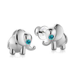 butterfly Mädchen Ohrstecker Echt Silber Türkis Swarovski Elements Original Elefant Öko-Verpackung Geschenke von butterfly