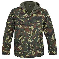 bw-online-shop Hooded Windbreaker mit Fleecefutter flecktarn - 5XL von bw-online-shop