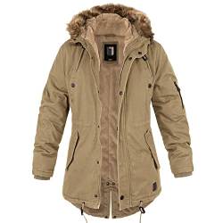 bw-online-shop Ladies Fishtail Winterparka mit Futter camel - 3XL von bw-online-shop