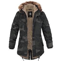 bw-online-shop Ladies Fishtail Winterparka mit Futter darkcamo - M von bw-online-shop