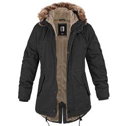 bw-online-shop Ladies Fishtail Winterparka mit Futter schwarz - L von bw-online-shop