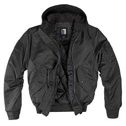 bw-online-shop MA-1 Hooded Bomberjacke schwarz/schwarz - L von bw-online-shop