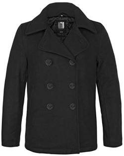 bw-online-shop Navy Pea Coat Wintermantel Jacke, Gr. 5XL, schwarz von bw-online-shop