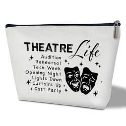 Make-up-Tasche, Theaterleben, Theaterliebhaber, Schauspielerin, Make-up, Reisetasche, Wertschätzungsgeschenk für Dramatiker, Musiker, Drama Acting Kulturbeutel, Tragödie Maske Drama Reise Zubehör von bxtala